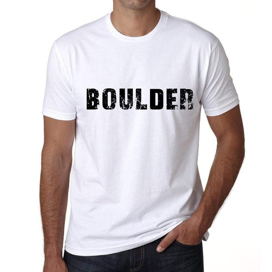 Boulder Mens T Shirt White Birthday Gift 00552 - White / Xs - Casual