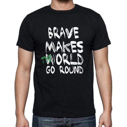 Brave World Goes Round Mens Short Sleeve Round Neck T-Shirt 00082 - Black / S - Casual