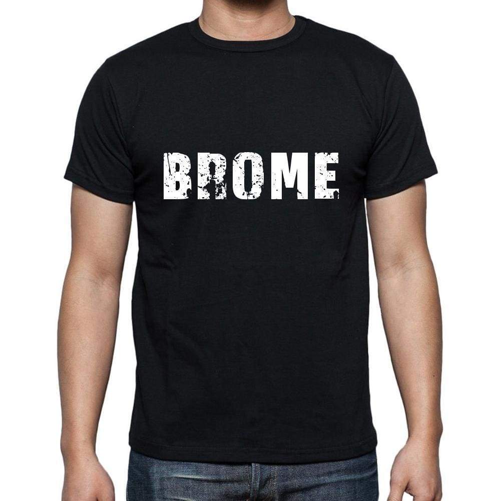 Brome Mens Short Sleeve Round Neck T-Shirt 5 Letters Black Word 00006 - Casual