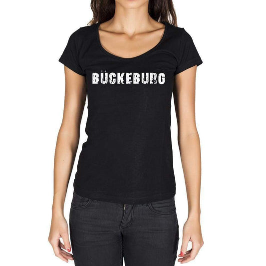 Bückeburg German Cities Black Womens Short Sleeve Round Neck T-Shirt 00002 - Casual