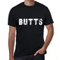 Butts Mens Retro T Shirt Black Birthday Gift 00553 - Black / Xs - Casual