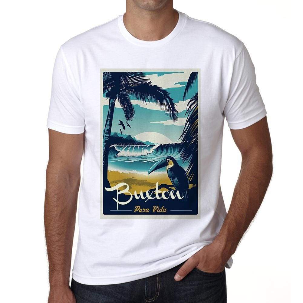 Buxton Pura Vida Beach Name White Mens Short Sleeve Round Neck T-Shirt 00292 - White / S - Casual