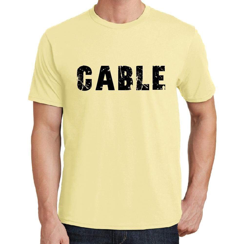 Cable Mens Short Sleeve Round Neck T-Shirt 00043 - Yellow / S - Casual