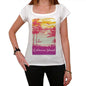 Calicoan Island Escape To Paradise Womens Short Sleeve Round Neck T-Shirt 00280 - White / Xs - Casual