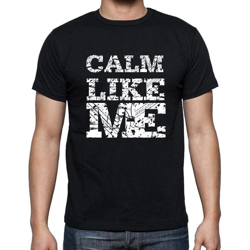 Calm Like Me Black Mens Short Sleeve Round Neck T-Shirt 00055 - Black / S - Casual