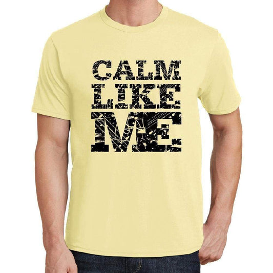 Calm Like Me Yellow Mens Short Sleeve Round Neck T-Shirt 00294 - Yellow / S - Casual