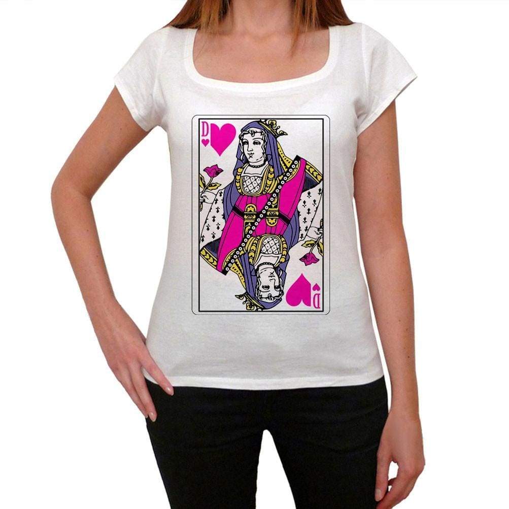 Card Game Queen Of Hearts T-Shirt For Women Short Sleeve Cotton Tshirt Women T Shirt Gift - T-Shirt
