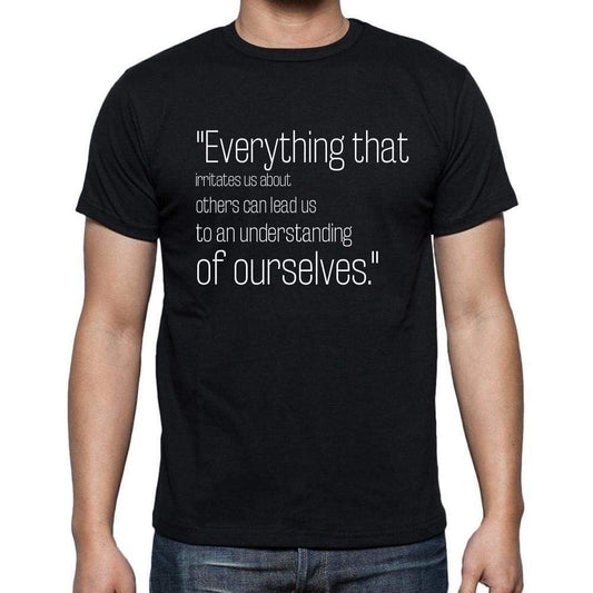 Carl Jung Quote T Shirts Everything That Irritates Us T Shirts Men Black - Casual