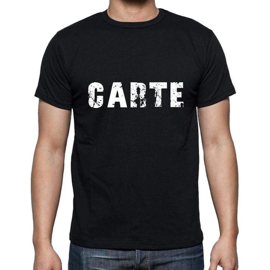 Carte Mens Short Sleeve Round Neck T-Shirt 5 Letters Black Word 00006 - Casual