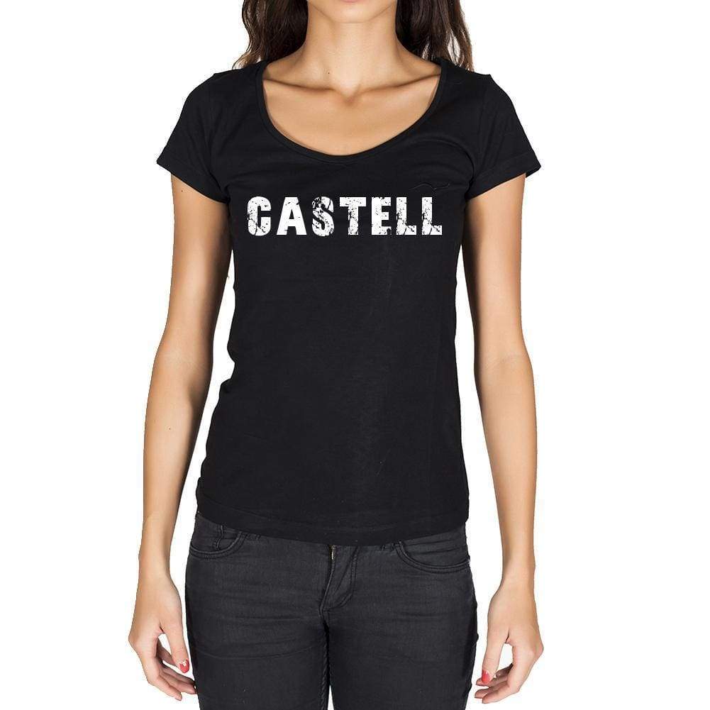 Castell German Cities Black Womens Short Sleeve Round Neck T-Shirt 00002 - Casual