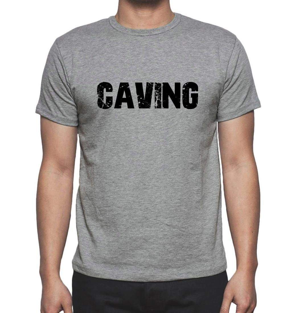 Caving Grey Mens Short Sleeve Round Neck T-Shirt 00018 - Grey / S - Casual
