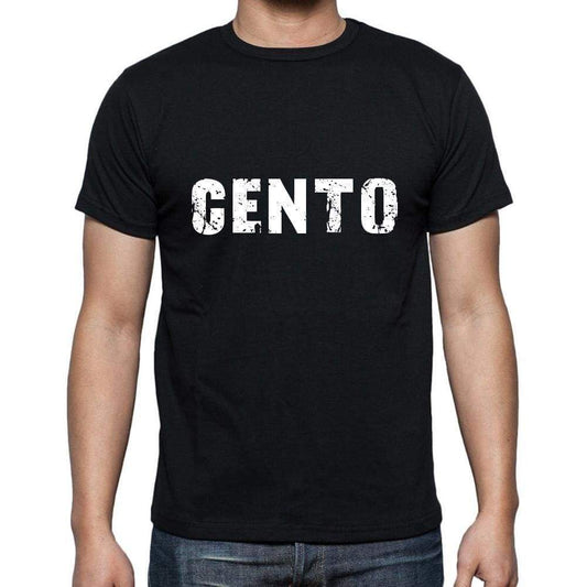 Cento Mens Short Sleeve Round Neck T-Shirt 5 Letters Black Word 00006 - Casual