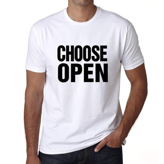 Choose Open T-Shirt Mens White Tshirt Gift T-Shirt 00061 - White / S - Casual