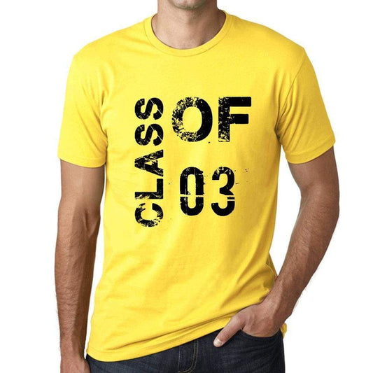 Class Of 03 Grunge Mens T-Shirt Yellow Birthday Gift 00484 - Yellow / Xs - Casual