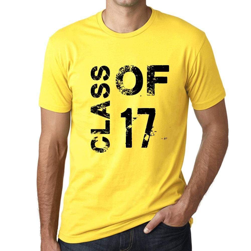 Class Of 17 Grunge Mens T-Shirt Yellow Birthday Gift 00484 - Yellow / Xs - Casual