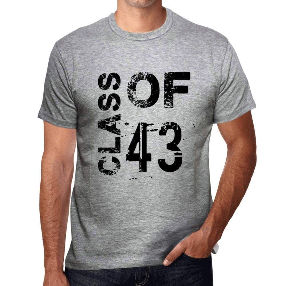 Class Of 43 Grunge Mens T-Shirt Grey Birthday Gift 00482 - Grey / S - Casual