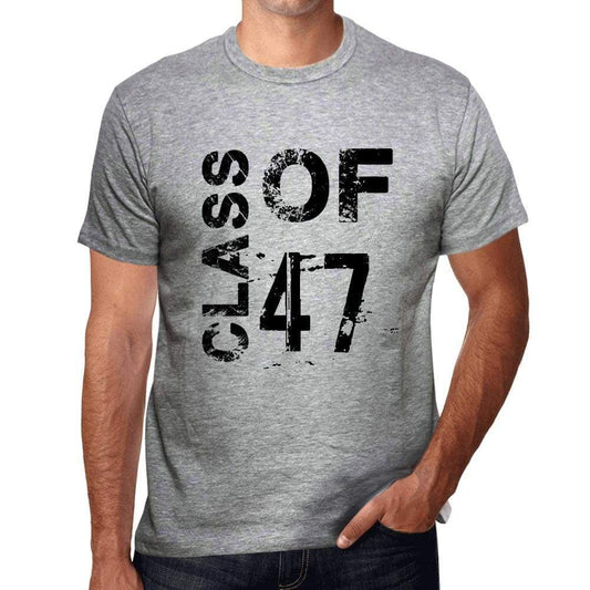 Class Of 47 Grunge Mens T-Shirt Grey Birthday Gift 00482 - Grey / S - Casual
