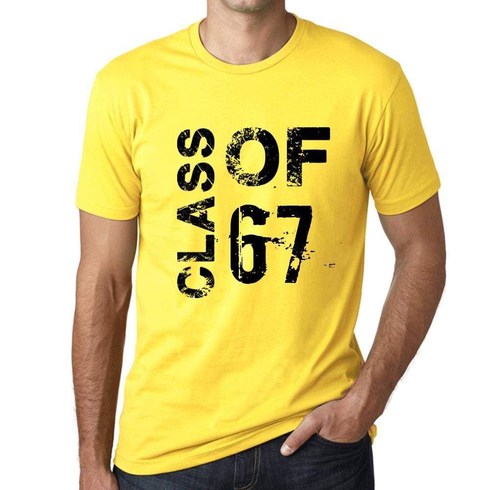 Class Of 67 Grunge Mens T-Shirt Yellow Birthday Gift 00484 - Yellow / Xs - Casual