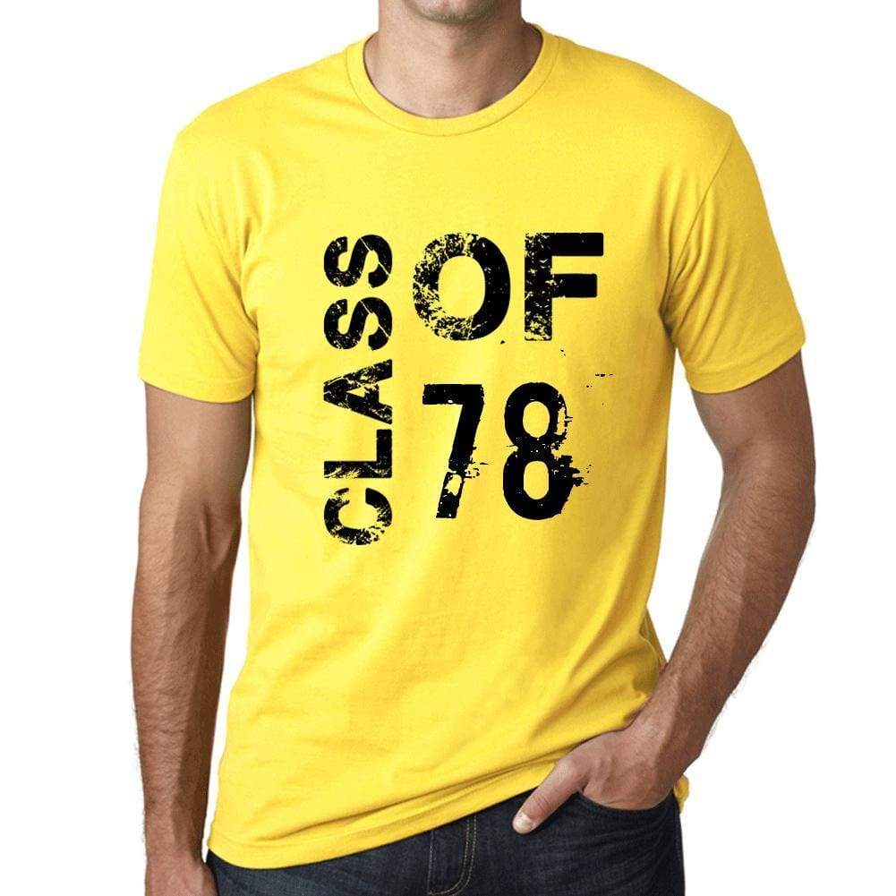 Class Of 78 Grunge Mens T-Shirt Yellow Birthday Gift 00484 - Yellow / Xs - Casual