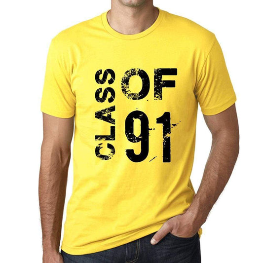Class Of 91 Grunge Mens T-Shirt Yellow Birthday Gift 00484 - Yellow / Xs - Casual