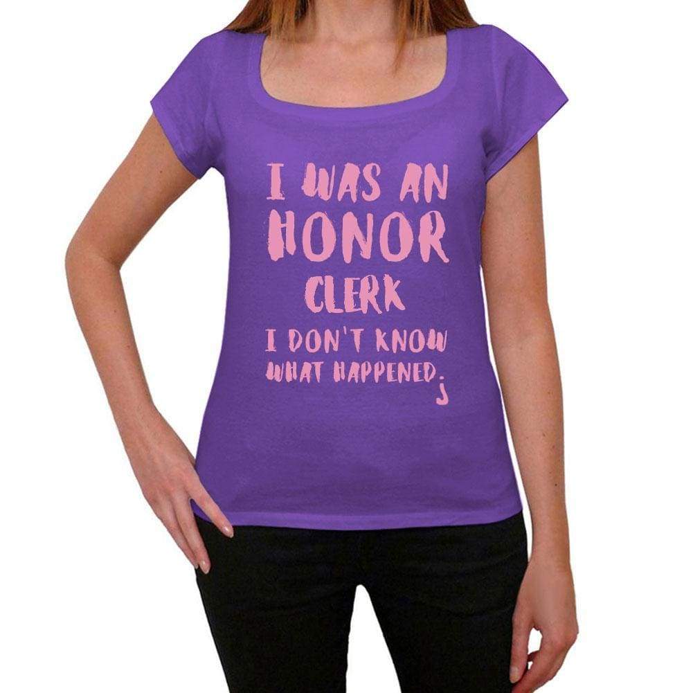 Clerk What Happened Purple Womens Short Sleeve Round Neck T-Shirt Gift T-Shirt 00321 - Purple / Xs - Casual