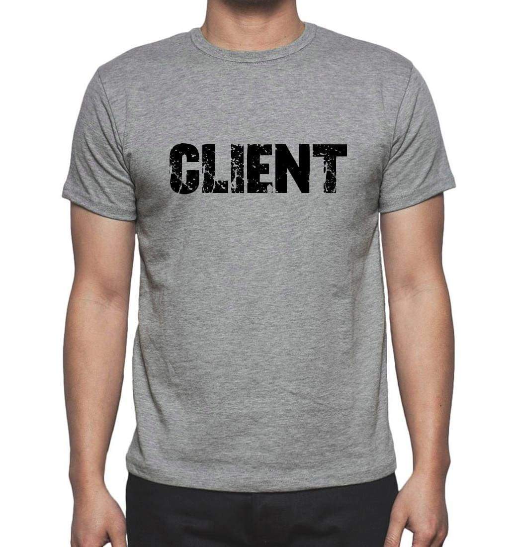 Client Grey Mens Short Sleeve Round Neck T-Shirt 00018 - Grey / S - Casual