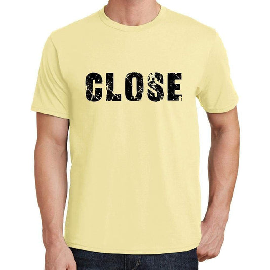 Close Mens Short Sleeve Round Neck T-Shirt 00043 - Yellow / S - Casual