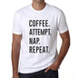 Coffee Attempt Nap Repeat Mens Short Sleeve Round Neck T-Shirt 00058 - White / S - Casual