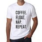 Coffee Float Nap Repeat Mens Short Sleeve Round Neck T-Shirt 00058 - White / S - Casual