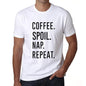 Coffee Spoil Nap Repeat Mens Short Sleeve Round Neck T-Shirt 00058 - White / S - Casual