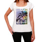 Columbia Beach Name Palm White Womens Short Sleeve Round Neck T-Shirt 00287 - White / Xs - Casual