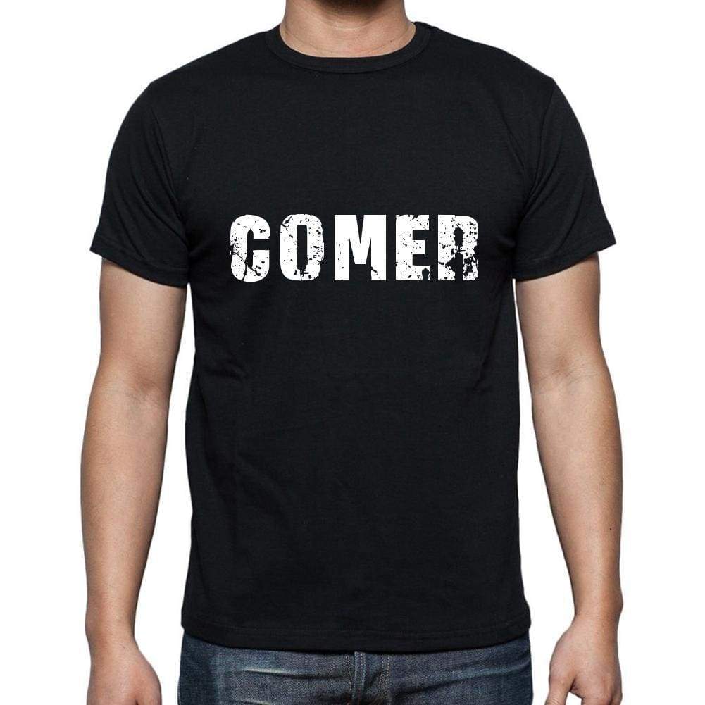 Comer Mens Short Sleeve Round Neck T-Shirt 5 Letters Black Word 00006 - Casual