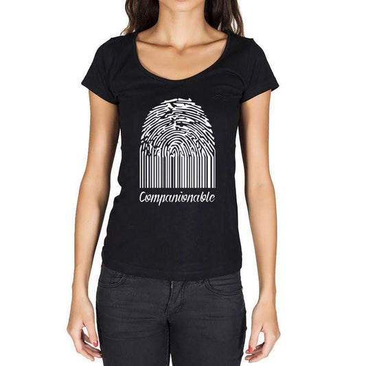 Companionable Fingerprint Black Womens Short Sleeve Round Neck T-Shirt Gift T-Shirt 00305 - Black / Xs - Casual