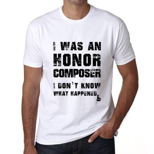Composer What Happened White Mens Short Sleeve Round Neck T-Shirt 00316 - White / S - Casual