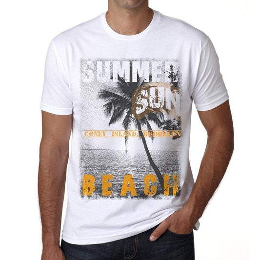 Coney Island Brooklyn Mens Short Sleeve Round Neck T-Shirt - Casual