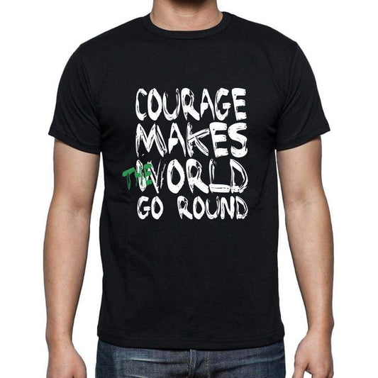 courage, World Goes Round, <span>Men's</span> <span><span>Short Sleeve</span></span> <span>Round Neck</span> T-shirt 00082 - ULTRABASIC