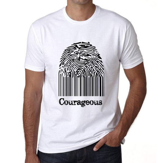 Courageous Fingerprint White Mens Short Sleeve Round Neck T-Shirt Gift T-Shirt 00306 - White / S - Casual