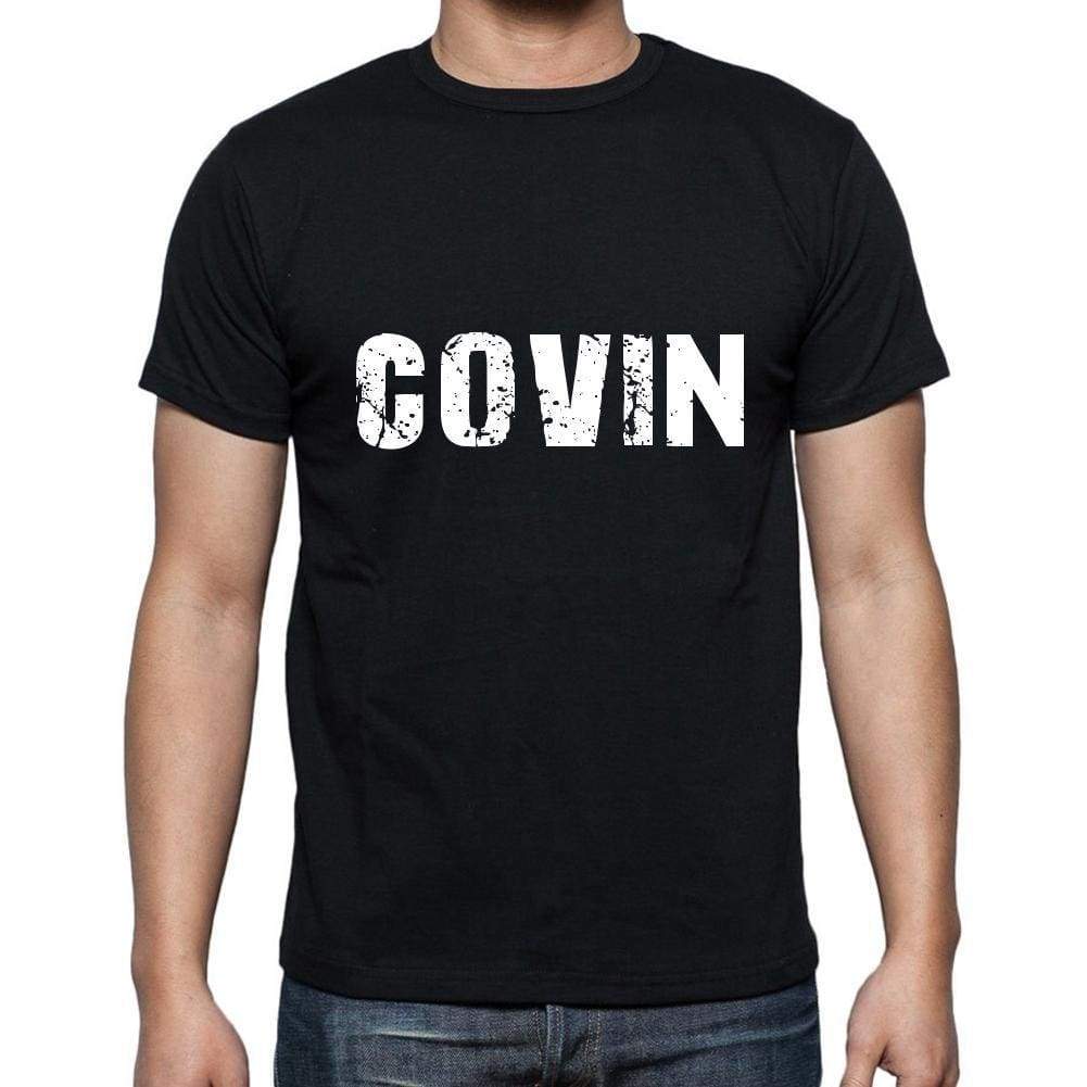 Covin Mens Short Sleeve Round Neck T-Shirt 5 Letters Black Word 00006 - Casual