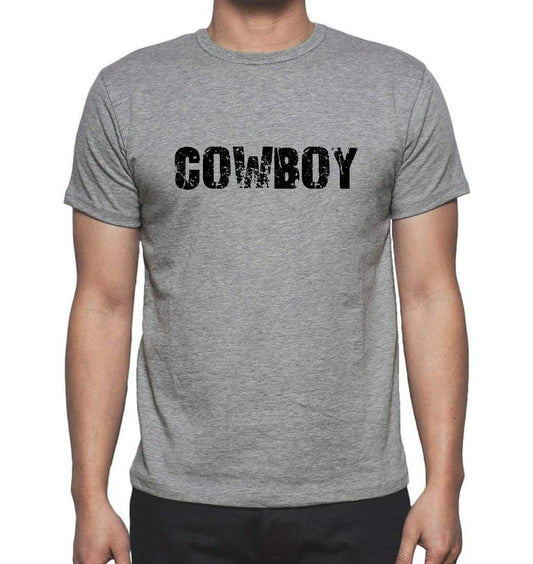 Cowboy Grey Mens Short Sleeve Round Neck T-Shirt 00018 - Grey / S - Casual