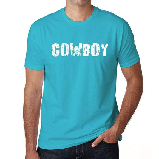 Cowboy Mens Short Sleeve Round Neck T-Shirt 00020 - Blue / S - Casual