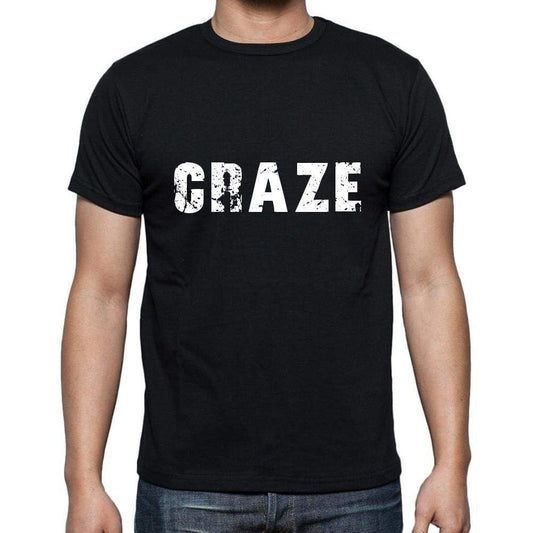 Craze Mens Short Sleeve Round Neck T-Shirt 5 Letters Black Word 00006 - Casual