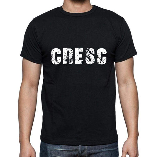 Cresc Mens Short Sleeve Round Neck T-Shirt 5 Letters Black Word 00006 - Casual