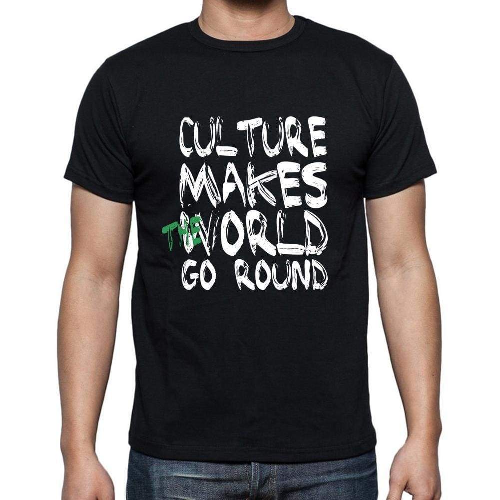Culture World Goes Round Mens Short Sleeve Round Neck T-Shirt 00082 - Black / S - Casual