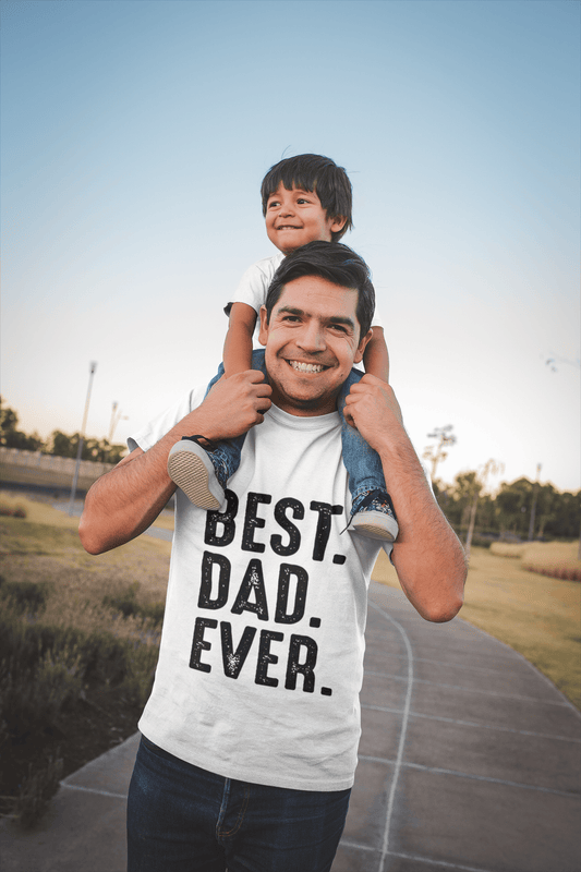 Men's Graphic T-Shirt Best Dad Ever 3 White Round Neck