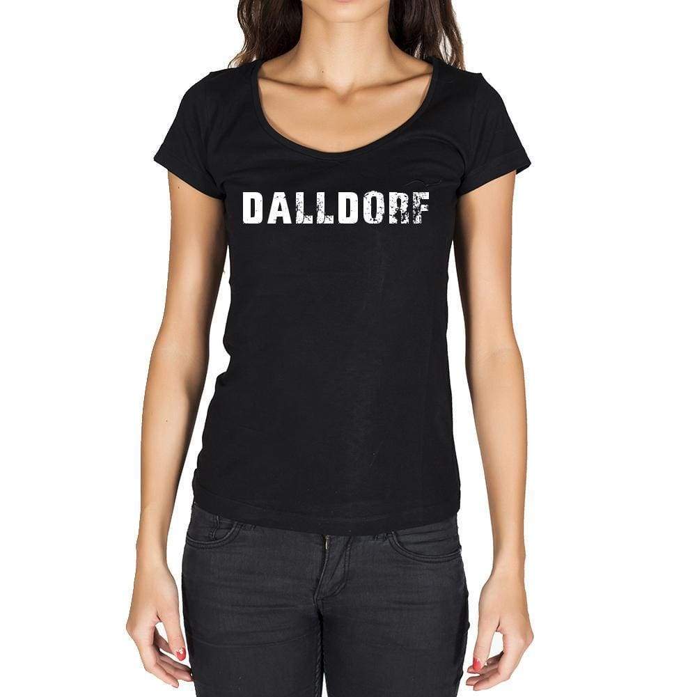Dalldorf German Cities Black Womens Short Sleeve Round Neck T-Shirt 00002 - Casual