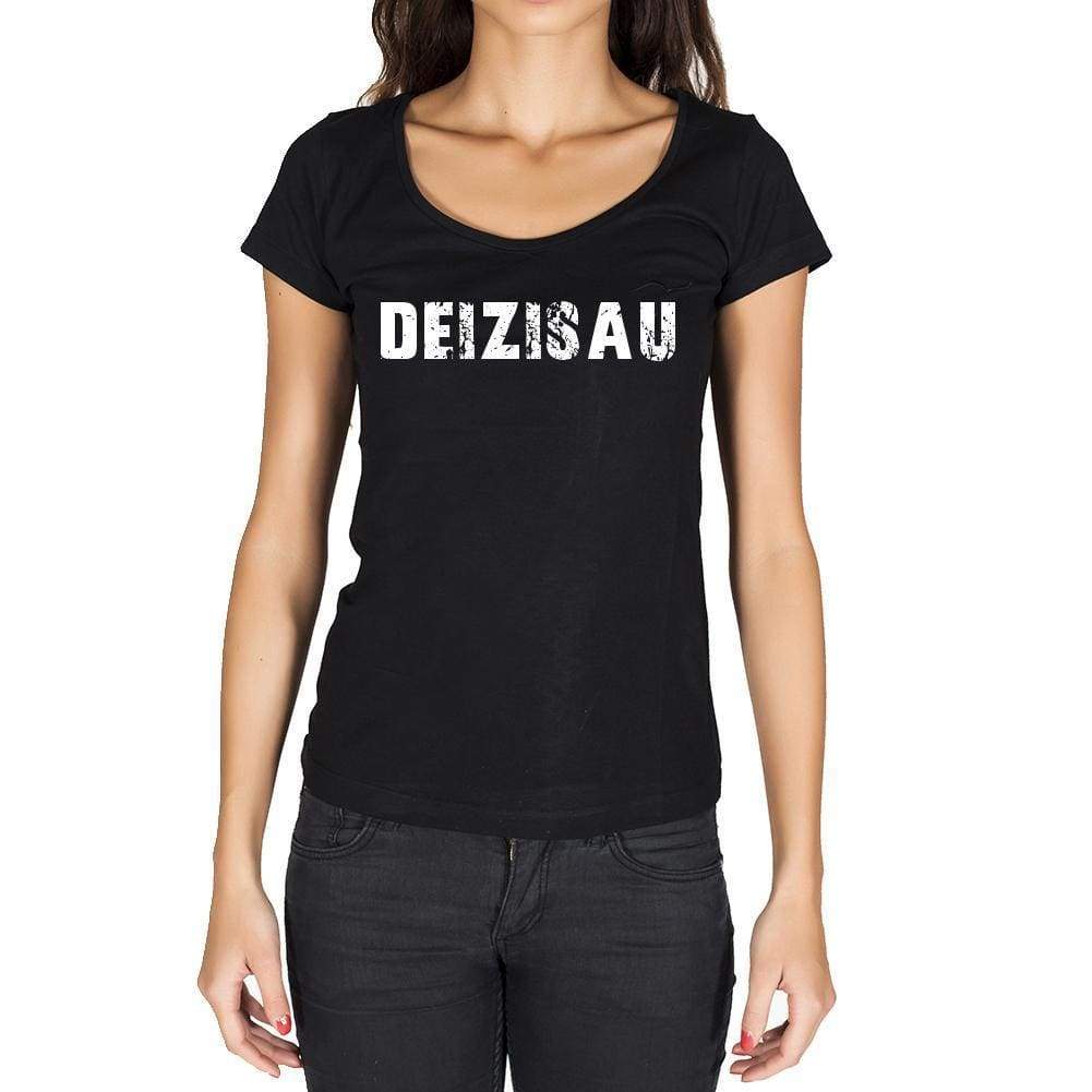Deizisau German Cities Black Womens Short Sleeve Round Neck T-Shirt 00002 - Casual
