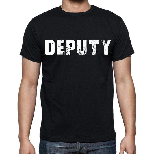 Deputy Mens Short Sleeve Round Neck T-Shirt Black T-Shirt En