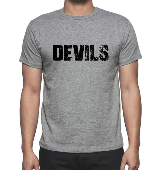 Devils Grey Mens Short Sleeve Round Neck T-Shirt 00018 - Grey / S - Casual