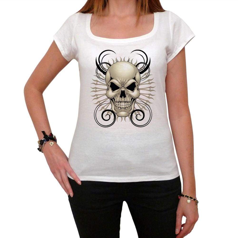 Devils Skull White Womens T-Shirt 100% Cotton 00188
