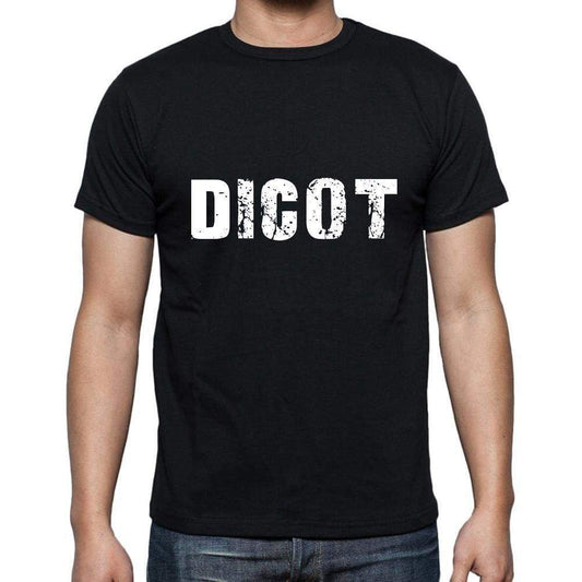 Dicot Mens Short Sleeve Round Neck T-Shirt 5 Letters Black Word 00006 - Casual